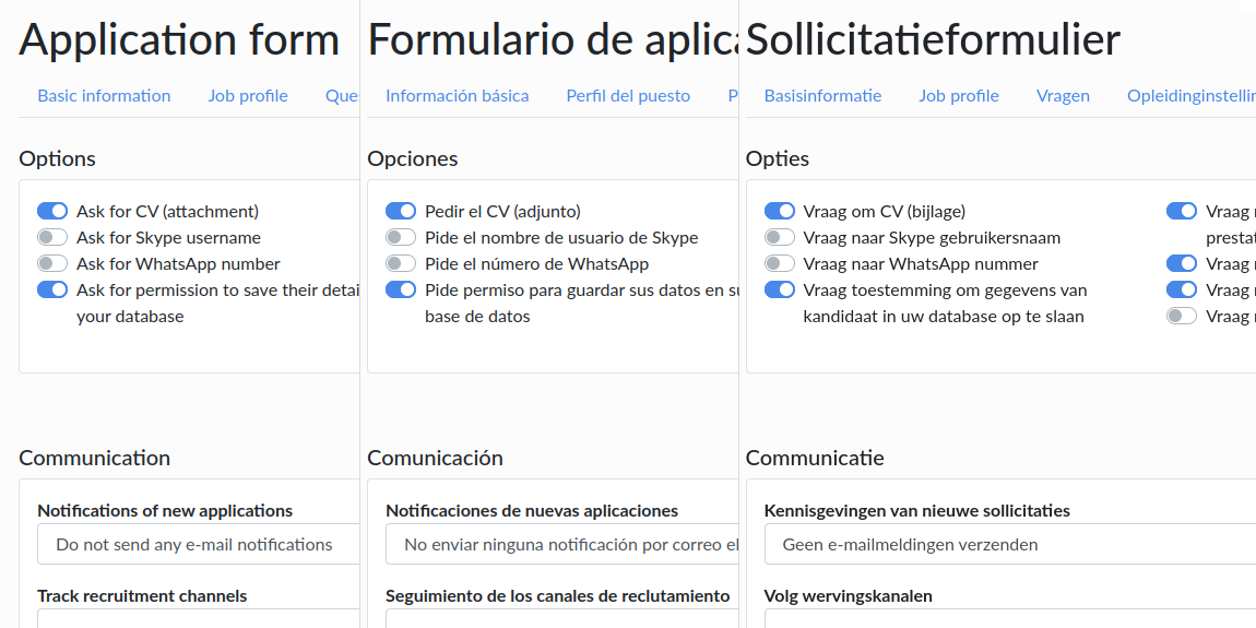 Interfaz multilingüe